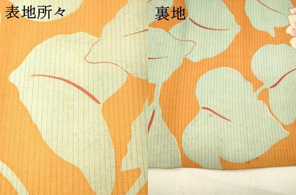 平和屋着物＊夏物　アンティーク　大正ロマン　九寸名古屋帯　絽縮緬　刺繍　草花文　正絹　逸品　DABB3575cm
