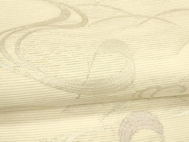 平和屋着物＊夏物 六通柄袋帯 流水文 銀糸 正絹 逸品 DABB3585cm