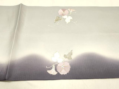 平和屋着物＊夏物 太鼓柄袋帯 総刺繍 朝顔 金銀糸 正絹 逸品 DABB3589cm
