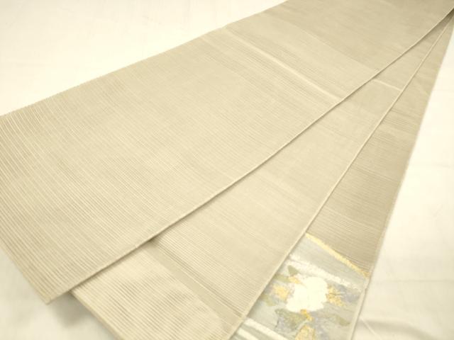 平和屋着物＊夏物 絽綴れ 太鼓柄袋帯 枝花文 金銀糸 正絹 逸品 DABB3591cm