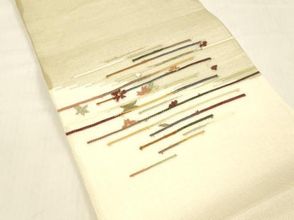 平和屋着物＊夏物 太鼓柄袋帯 横段花文 正絹 逸品 DABB3592cm