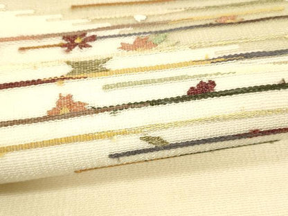 平和屋着物＊夏物 太鼓柄袋帯 横段花文 正絹 逸品 DABB3592cm