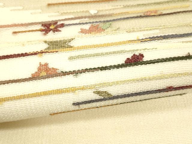 平和屋着物＊夏物 太鼓柄袋帯 横段花文 正絹 逸品 DABB3592cm