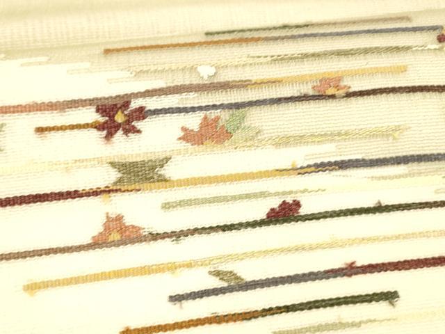 平和屋着物＊夏物 太鼓柄袋帯 横段花文 正絹 逸品 DABB3592cm