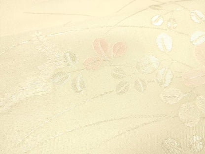 平和屋着物＊夏物 六通柄袋帯 草葉文 銀糸 正絹 逸品 DABB3593cm