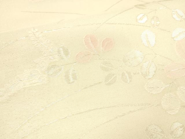 平和屋着物＊夏物 六通柄袋帯 草葉文 銀糸 正絹 逸品 DABB3593cm