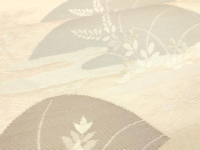 平和屋着物＊夏物 六通柄袋帯 草花文 銀糸 正絹 逸品 DABB3602cm