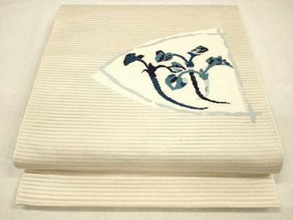 平和屋着物＊夏物 本場筑前博多織 太鼓柄 本袋帯 豊照庵 酒井織物謹製 草葉文 証紙付き 正絹 逸品 DABB3604cm