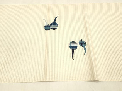 平和屋着物＊夏物 本場筑前博多織 太鼓柄 本袋帯 豊照庵 酒井織物謹製 草葉文 証紙付き 正絹 逸品 DABB3604cm