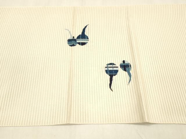 平和屋着物＊夏物 本場筑前博多織 太鼓柄 本袋帯 豊照庵 酒井織物謹製 草葉文 証紙付き 正絹 逸品 DABB3604cm