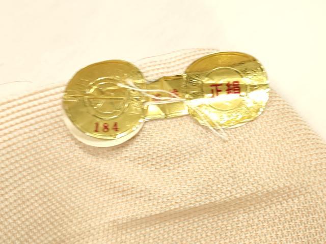 平和屋着物＊夏物 西陣 六通柄袋帯 唐織 草花文 金糸 正絹 逸品 DABB3605cm