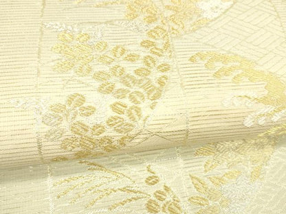 平和屋着物＊夏物 六通柄袋帯 唐織 さわやか 金銀糸 正絹 逸品 DABB3610cm