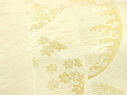 平和屋着物＊夏物 六通柄袋帯 唐織 さわやか 金銀糸 正絹 逸品 DABB3610cm