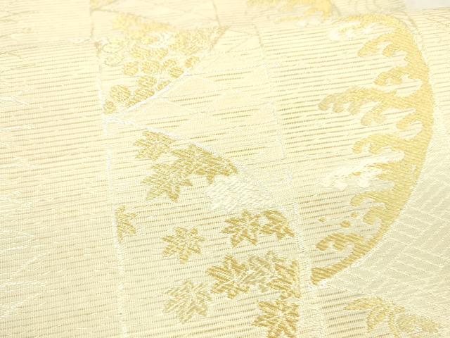平和屋着物＊夏物 六通柄袋帯 唐織 さわやか 金銀糸 正絹 逸品 DABB3610cm
