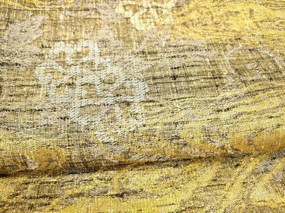 平和屋着物▽六通柄袋帯 スリーシーズン 春夏秋 流水花文 金銀糸 正絹 逸品 DABB3613cm