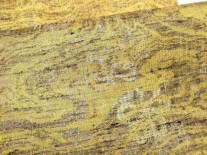 平和屋着物▽六通柄袋帯 スリーシーズン 春夏秋 流水花文 金銀糸 正絹 逸品 DABB3613cm