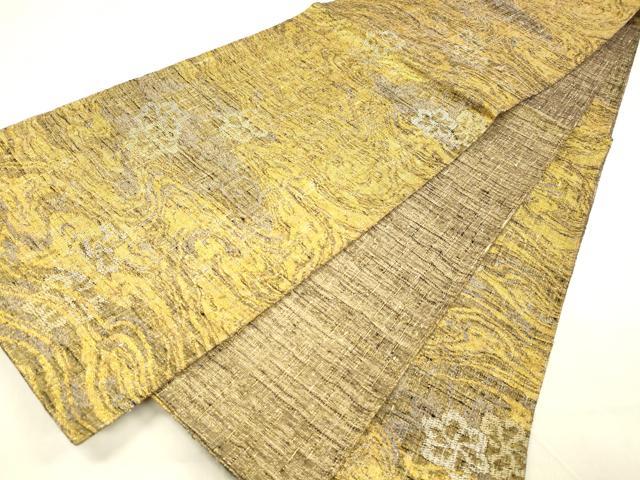 平和屋着物▽六通柄袋帯 スリーシーズン 春夏秋 流水花文 金銀糸 正絹 逸品 DABB3613cm