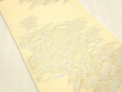 平和屋着物＊夏物 六通柄袋帯 草葉文 銀糸 正絹 逸品 DABB3616cm
