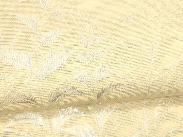 平和屋着物＊夏物 六通柄袋帯 草葉文 銀糸 正絹 逸品 DABB3616cm