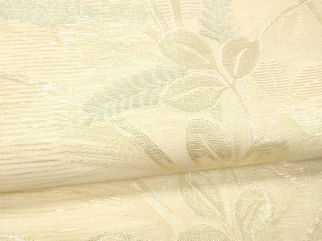 平和屋着物＊夏物 六通柄袋帯 草葉文 金糸 正絹 逸品 DABB3619cm
