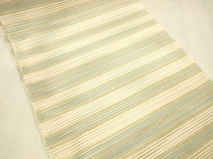 平和屋着物＊夏物 絽綴れ 八寸名古屋帯 横段文 金糸 正絹 逸品 DABB3626cm