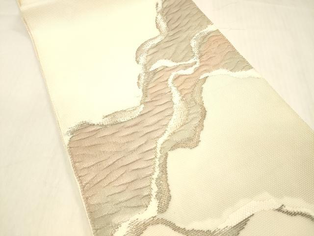 平和屋着物＊夏物 太鼓柄 本袋帯 流水文 銀糸 正絹 逸品 DABB3629cm