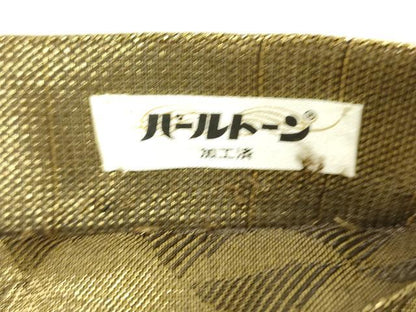 平和屋着物▽六通柄袋帯 スリーシーズン 春夏秋 鱗雪芝兎文 金糸 正絹 逸品 DABB3631cm