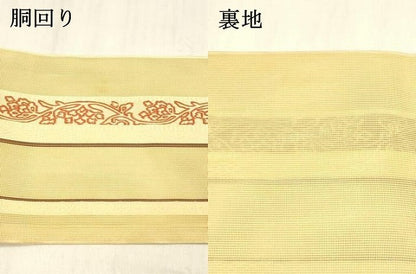 平和屋着物＊夏物 本場筑前博多織 半幅帯 紗献上 花間道 正絹 逸品 DABB3633cm