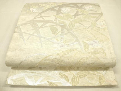 平和屋着物＊夏物 六通柄袋帯 籬草花文 金銀糸 正絹 逸品 DABB3634cm