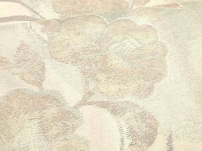 平和屋着物＊夏物 六通柄袋帯 草花文 金糸 正絹 逸品 DABB3636cm