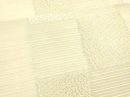 平和屋着物＊夏物 六通柄袋帯 市松文様 金銀糸 正絹 逸品 DABB3637cm