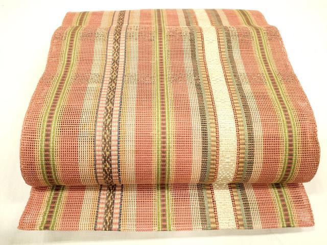 平和屋着物＊夏物 八寸名古屋帯 間道 正絹 逸品 DABB3639cm