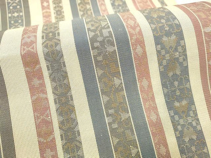 平和屋着物＊夏物 八寸名古屋帯 抽象間道 金糸 正絹 逸品 DABB3643cm