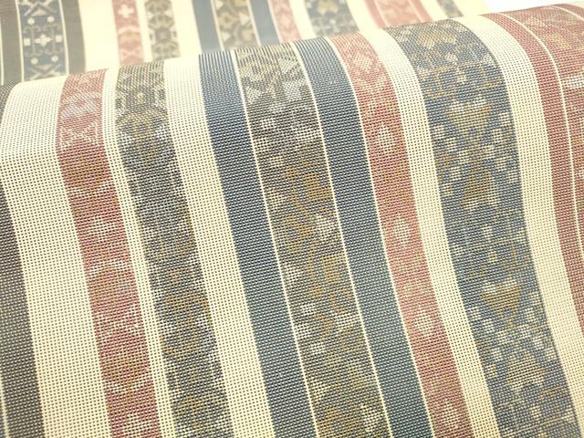 平和屋着物＊夏物 八寸名古屋帯 抽象間道 金糸 正絹 逸品 DABB3643cm