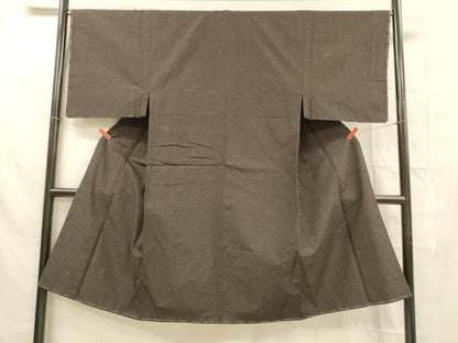 平和屋着物■男性　紬　赤墨色　正絹　逸品　DABB3653cm