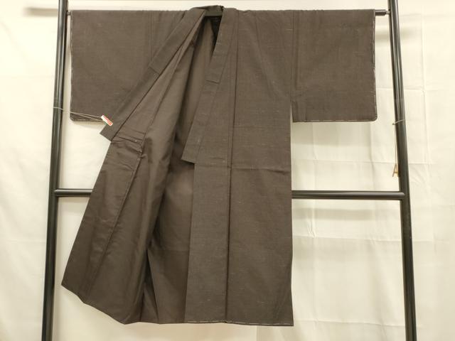 平和屋着物■男性　紬　赤墨色　正絹　逸品　DABB3653cm