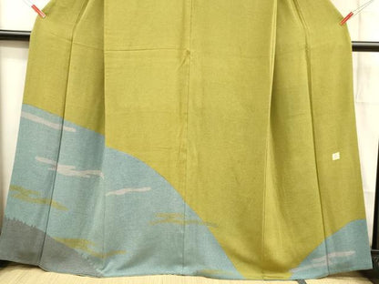 平和屋着物■訪問着 作家物 霞文 鬼しぼ縮緬 正絹 逸品 DABB3663cm