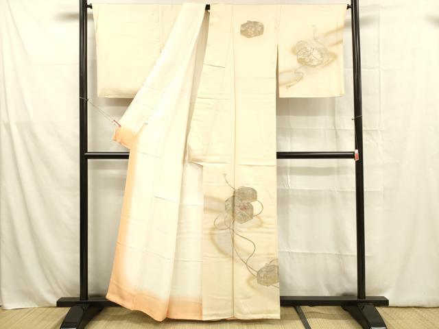 平和屋着物■訪問着　文箱花文　暈し染め　金銀彩　やまと誂製　正絹　逸品　DABB3676cm