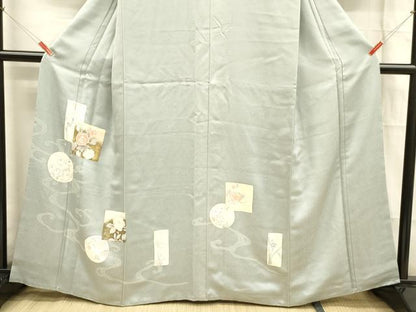 平和屋着物■訪問着 草花文 金彩 反端付き 正絹 逸品 DABB3682cm