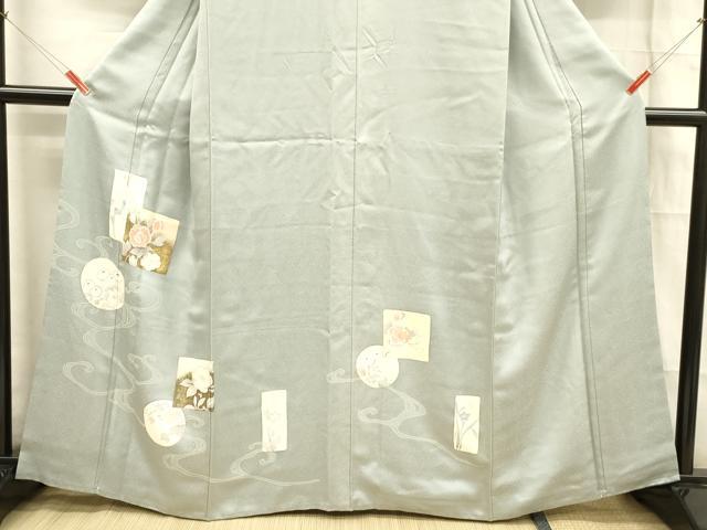 平和屋着物■訪問着 草花文 金彩 反端付き 正絹 逸品 DABB3682cm