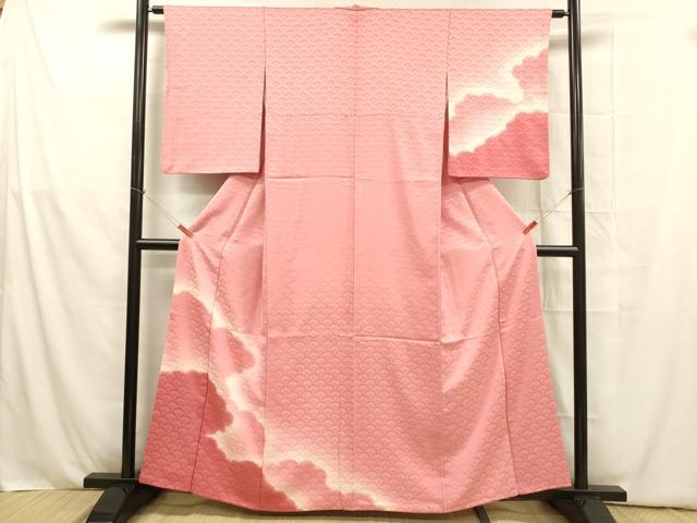 平和屋着物■訪問着 青海波霞文 正絹 逸品 DABB3684cm