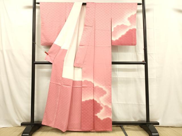 平和屋着物■訪問着 青海波霞文 正絹 逸品 DABB3684cm