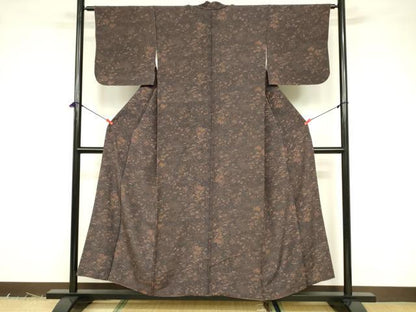 平和屋着物■上質な小紋 草花文 正絹 逸品 DABB3686cm