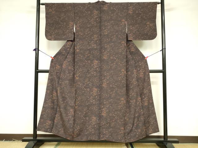 平和屋着物■上質な小紋 草花文 正絹 逸品 DABB3686cm