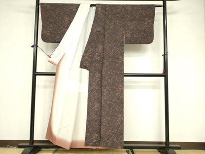 平和屋着物■上質な小紋 草花文 正絹 逸品 DABB3686cm
