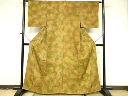 平和屋着物■上質な小紋 草花文 暈し染め 正絹 逸品 未使用 DABB3694cm