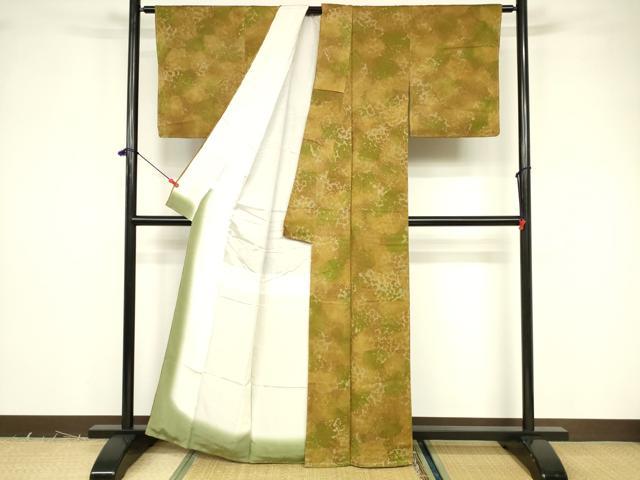 平和屋着物■上質な小紋 草花文 暈し染め 正絹 逸品 未使用 DABB3694cm