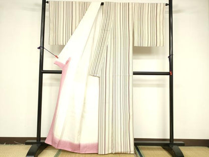 平和屋着物■上質な小紋 間道 正絹 逸品 DABB3714cm