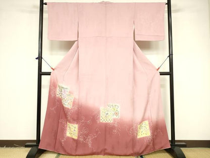 平和屋着物■訪問着 露草花文 暈し 金彩 正絹 逸品 DABB3716cm