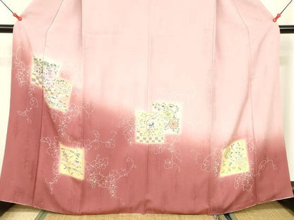 平和屋着物■訪問着 露草花文 暈し 金彩 正絹 逸品 DABB3716cm
